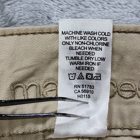 Maurices Pants Womens 20 LONG Tan Khaki Stretch Cotton Mid Rise Bootcut Flare - Picture 8 of 13